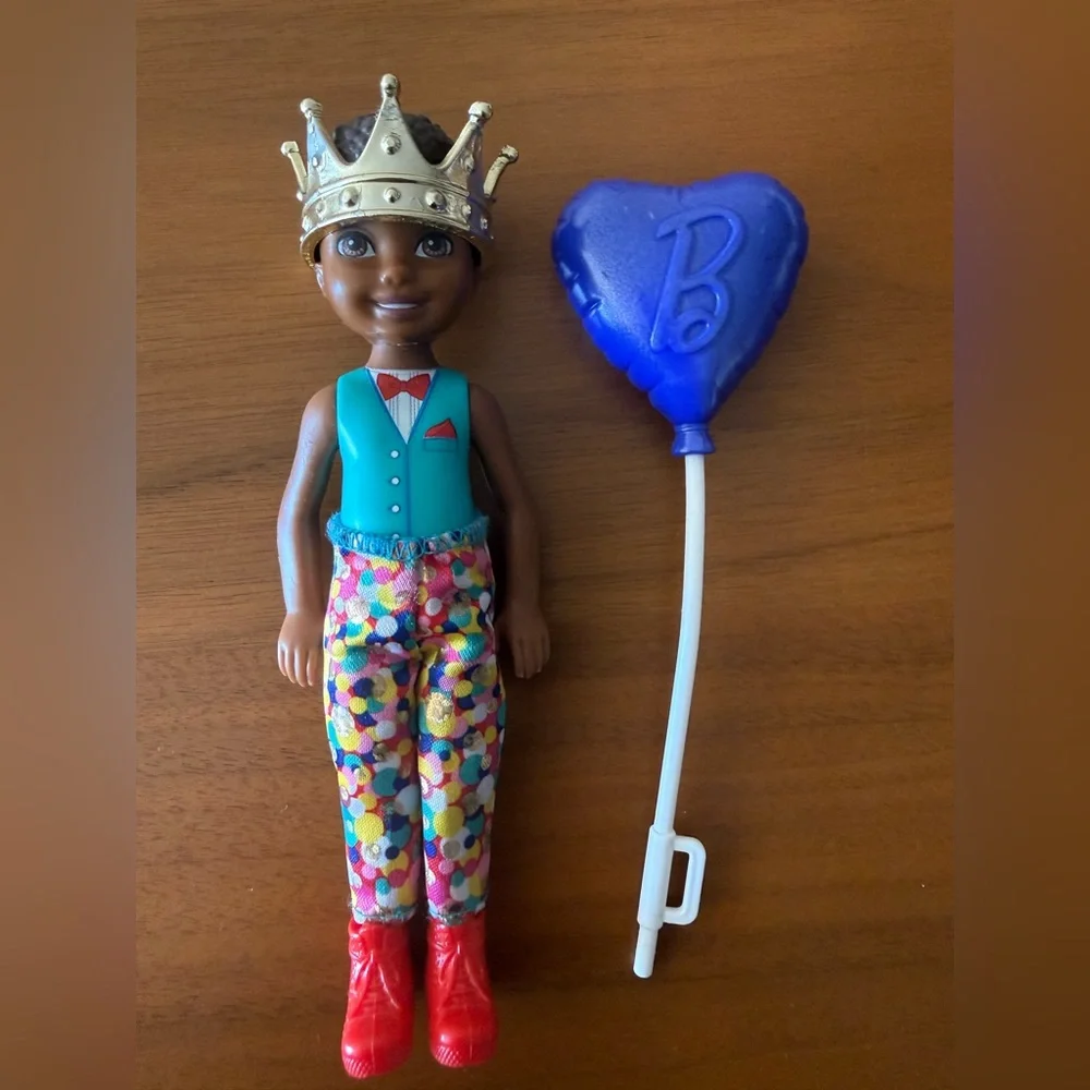 Barbie Chelsea Surprise Party Color Reveal Boy Doll with CROWN SHOES BALLOON